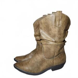 Style & Co Women's Western Cowboy Boot Tan Casual Size 10.5M